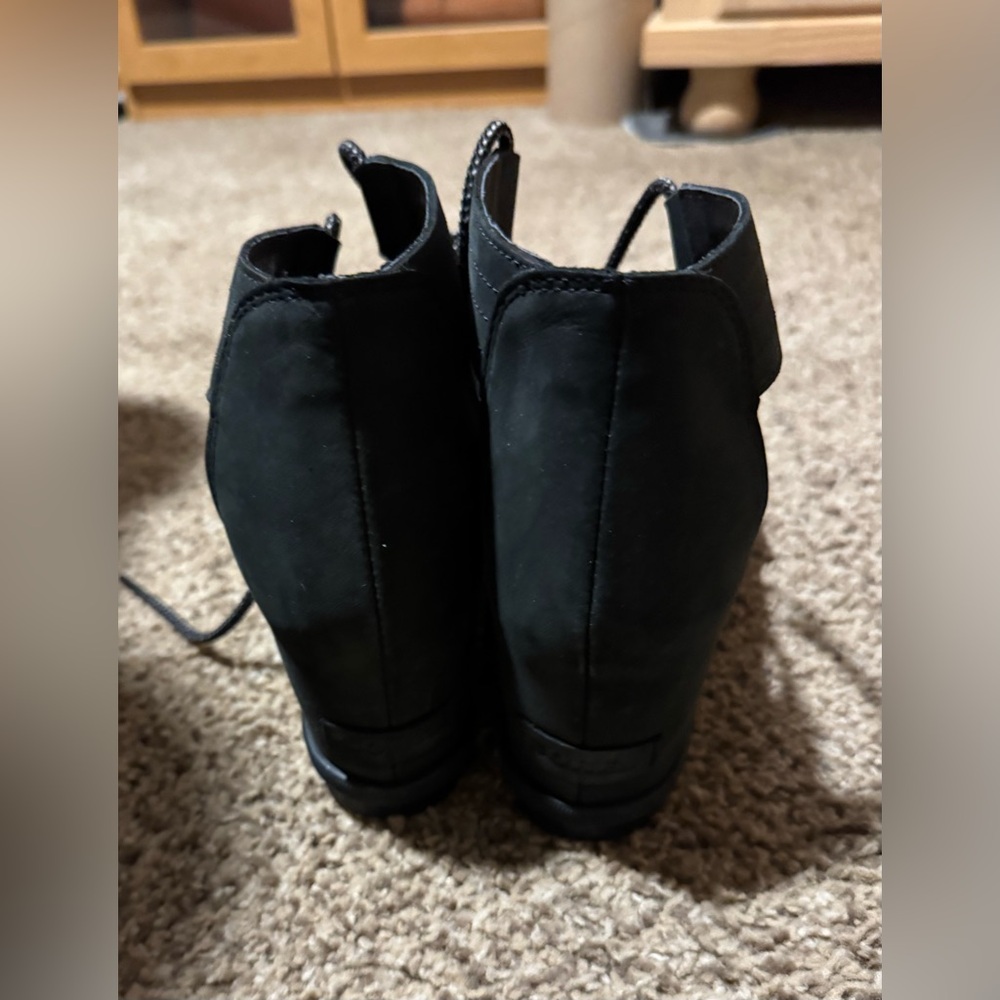 Sorel Women's Black Lace-Up Wedges - Picture 3 of 4